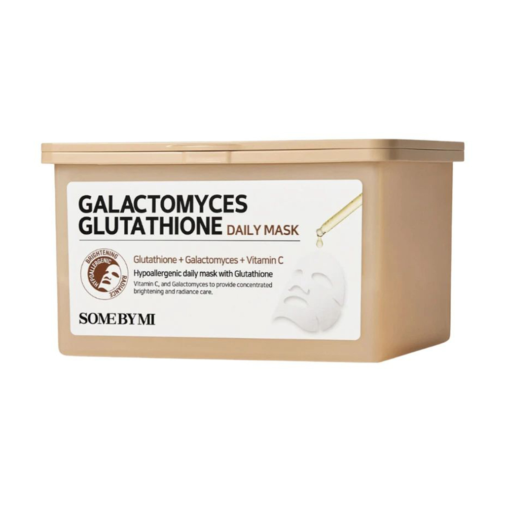 Набір освітлювальних тканинних масок для обличчя Some By Mi Galactomyces Glutathione Daily Mask із галактомісісом, 30 шт